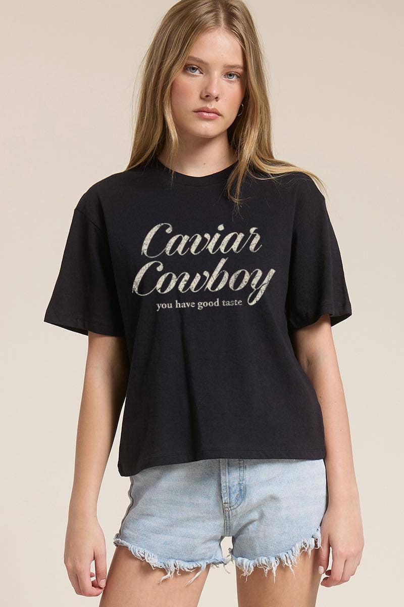 Caviar Cowboy Vintage Crop Tee