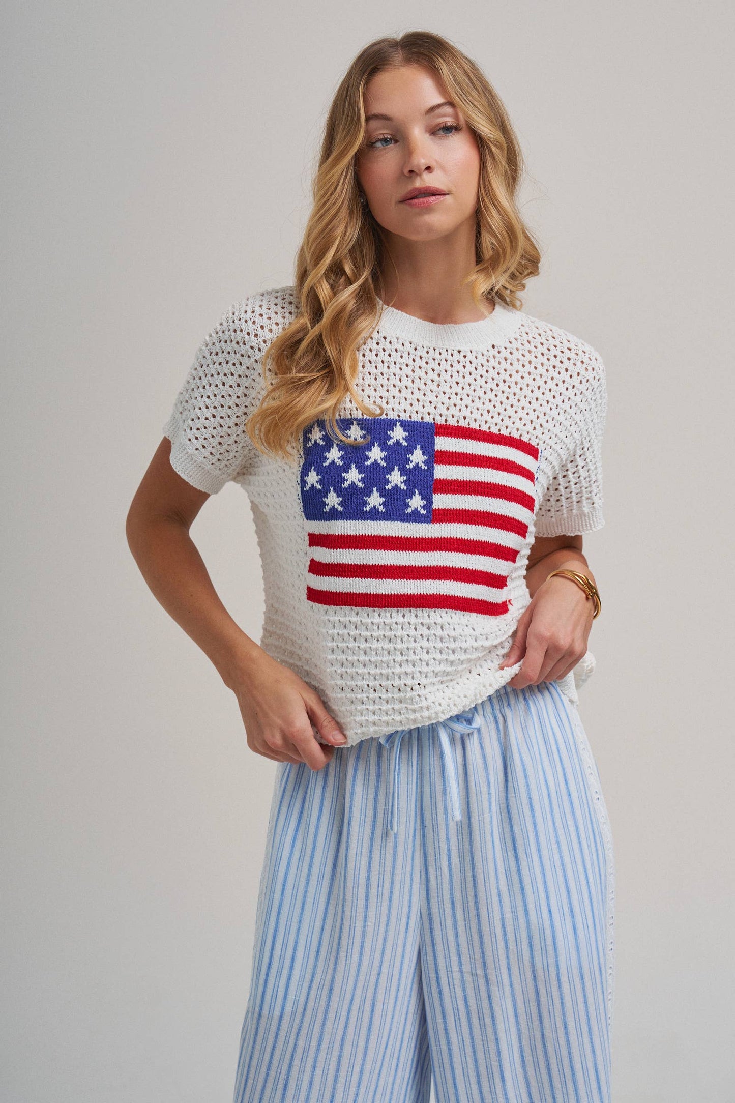 American Flag light weight sweater
