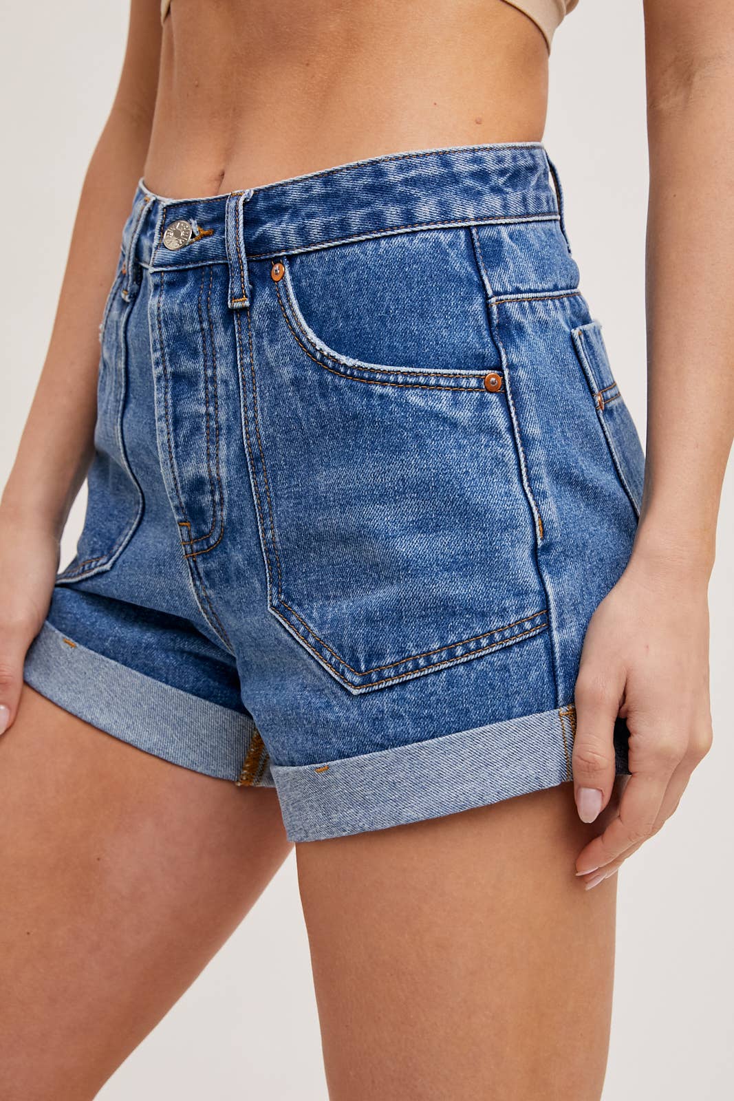 WESTERN POCKET ROLLED HEM SHORTS
