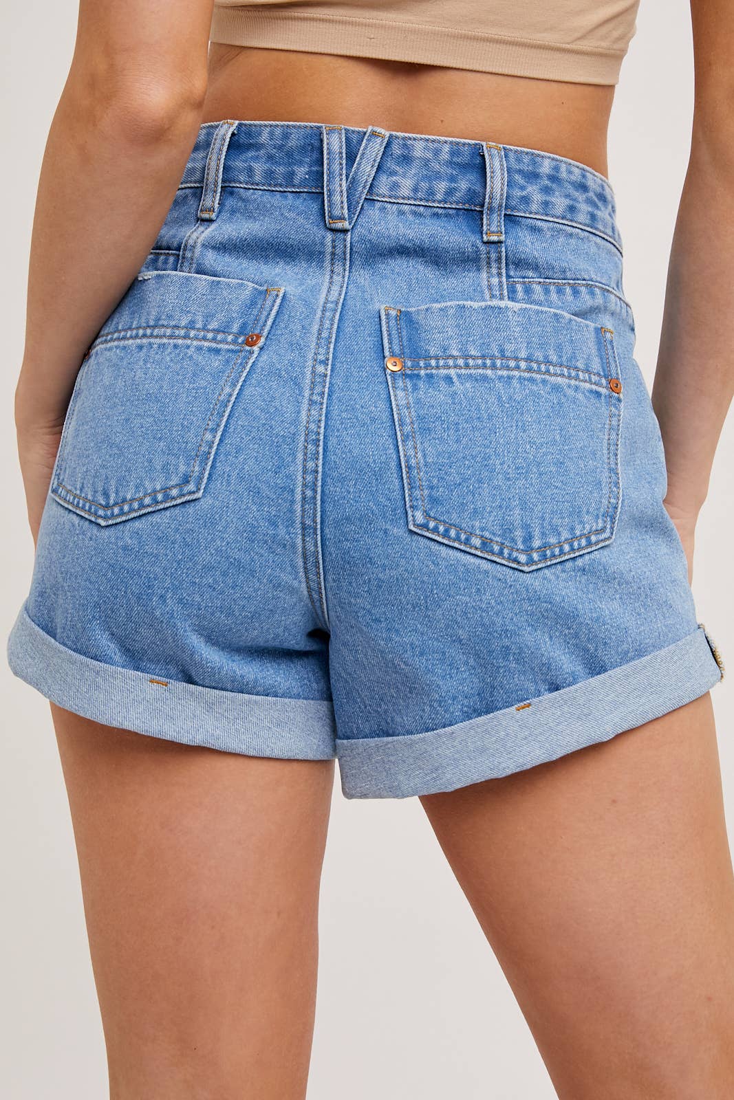 WESTERN POCKET ROLLED HEM SHORTS