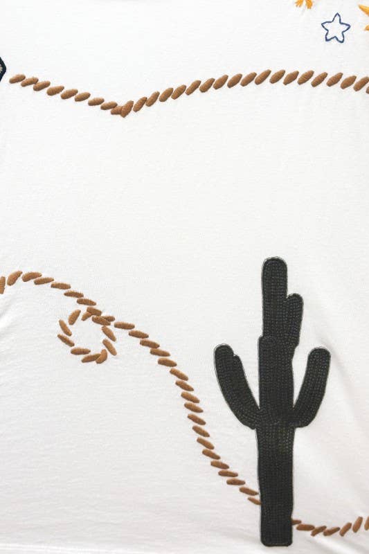 Western Roads: Embroidered sleeveless top