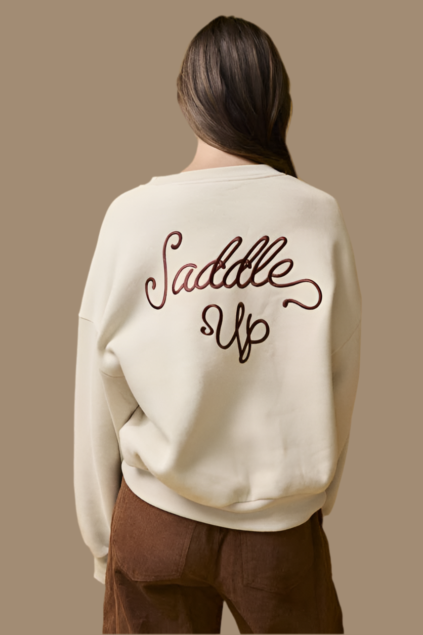 “Saddle Up” Embroidered Crewneck
