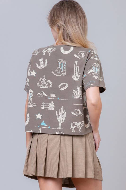 Cowboy Scene: Oversized Crop