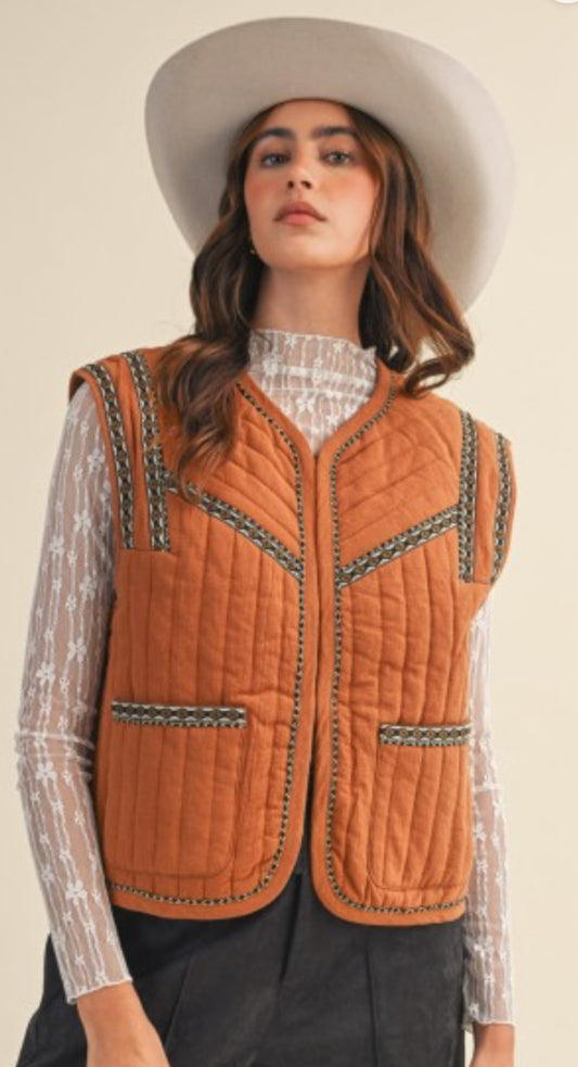 Quilted Vest Caramel