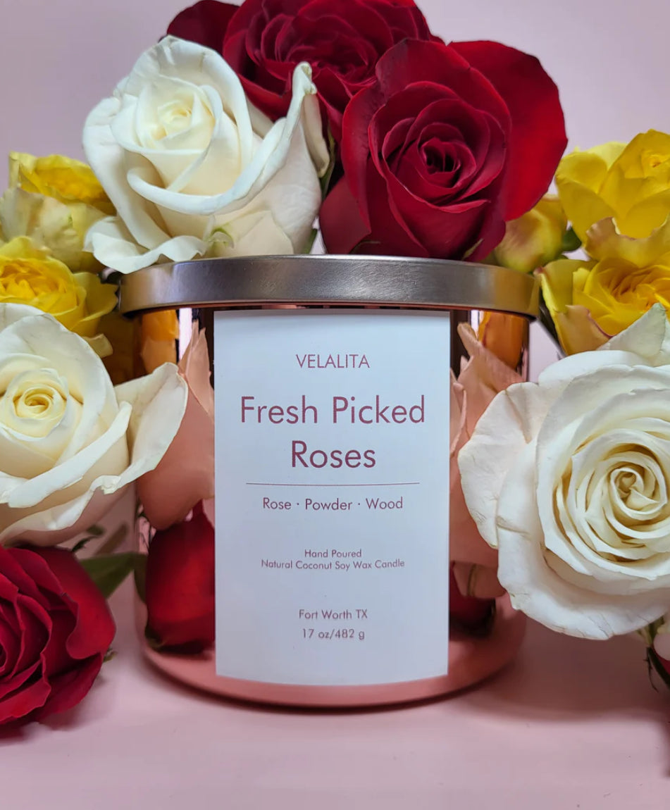 Fresh Picked Roses 17oz Candle