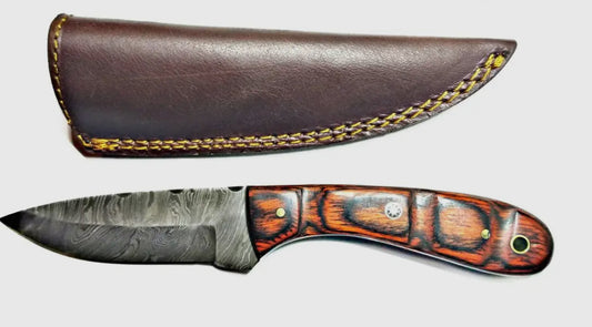 Damascus Rosewood scales hunting knife TD-180