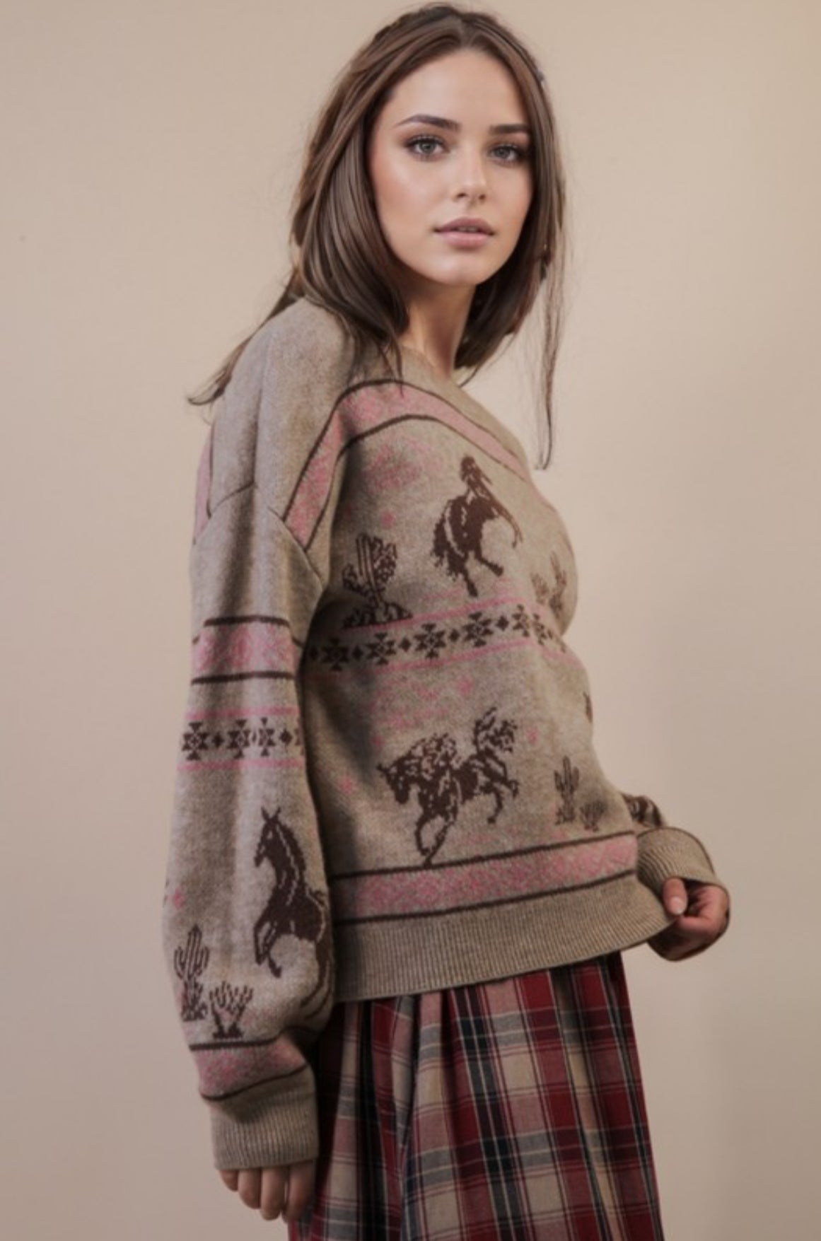 Western Graphic Knit Sweater