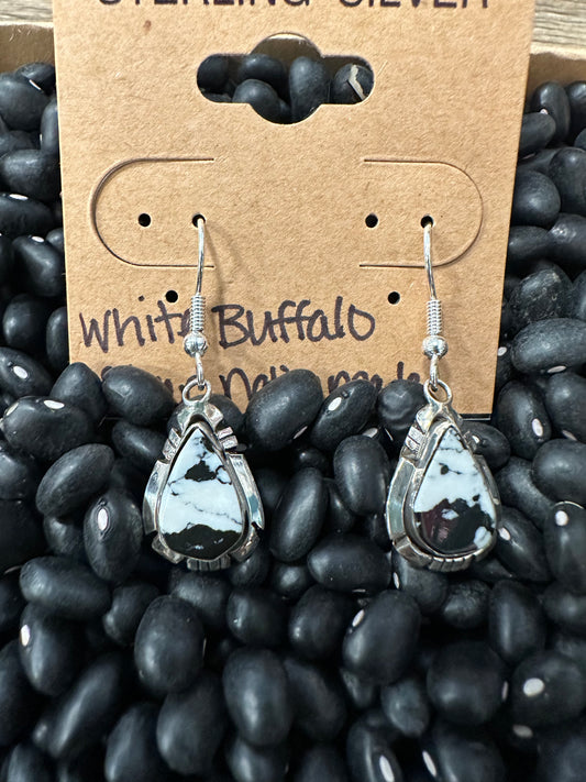 White Buffalo dangle earrings