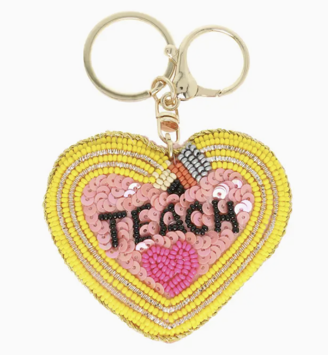 Teach Heart Pencil Keychain