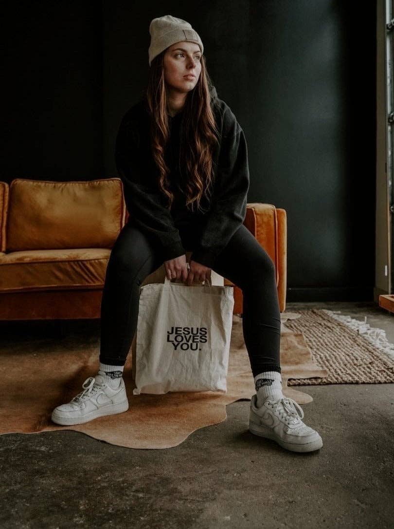 “Jesus Loves You” Canvas Tote