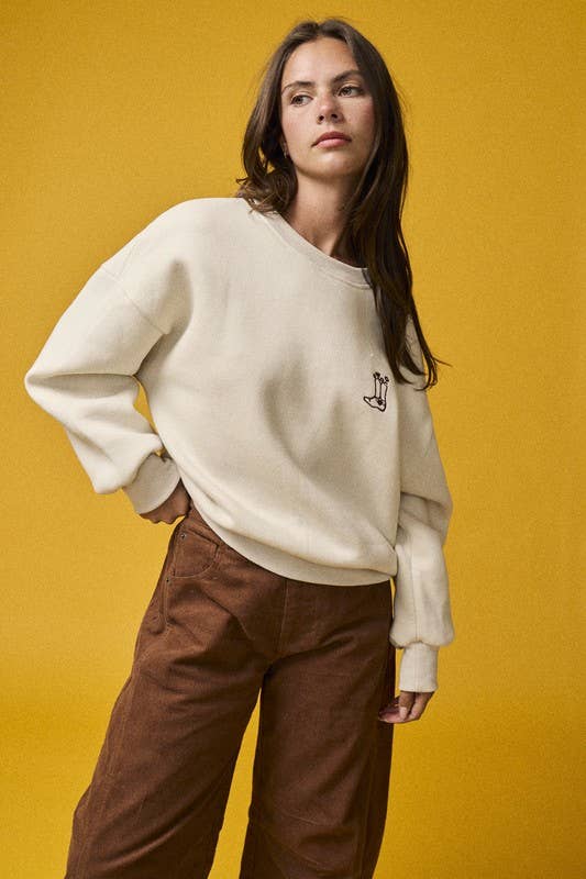 “Saddle Up” Embroidered Crewneck