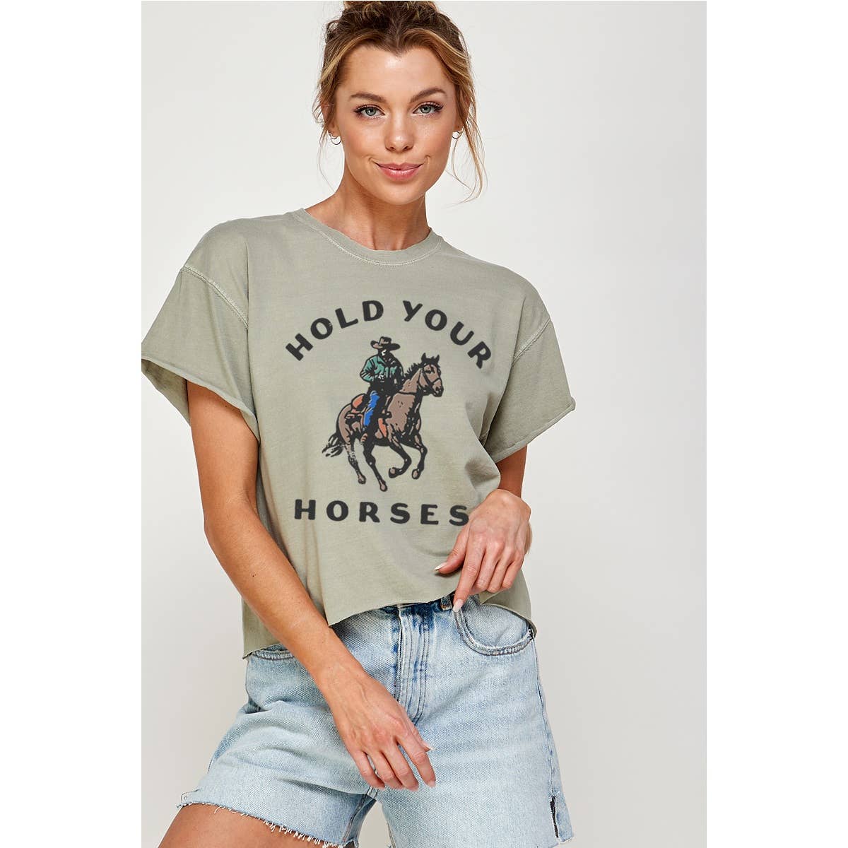 HOLD YOUR HORSES CROP TOP