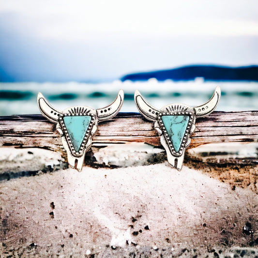 Longhorn Turquoise Studs