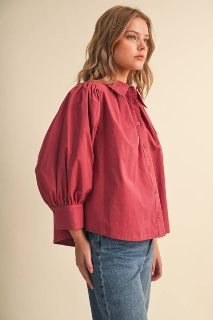 &Merci Puff Sleeve Button Down