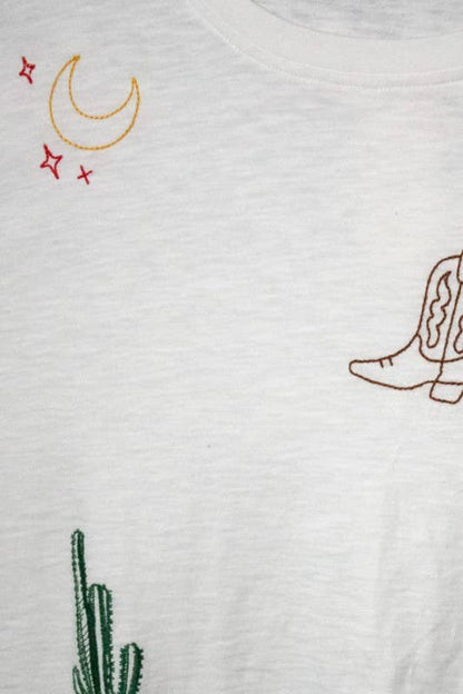 Cowgirl Things-Embroidered Oversized Tee