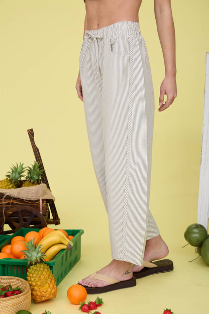 Stripe Drawstring Baggy Pants