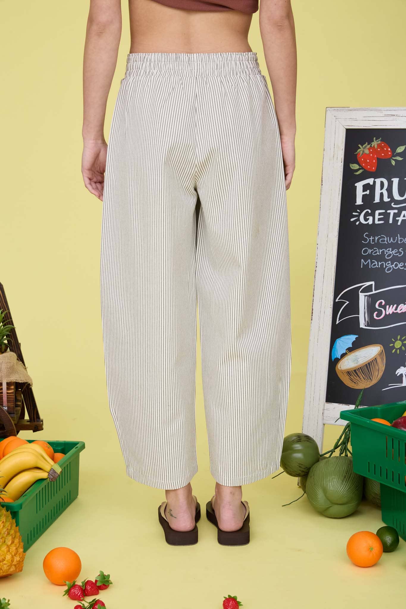 Stripe Drawstring Baggy Pants