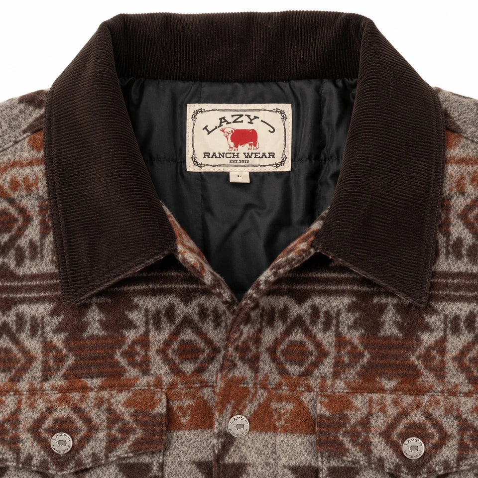 Lazy J Men’s Navajo Print Trucker Jacket