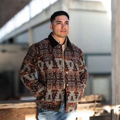 Lazy J Men’s Navajo Print Trucker Jacket
