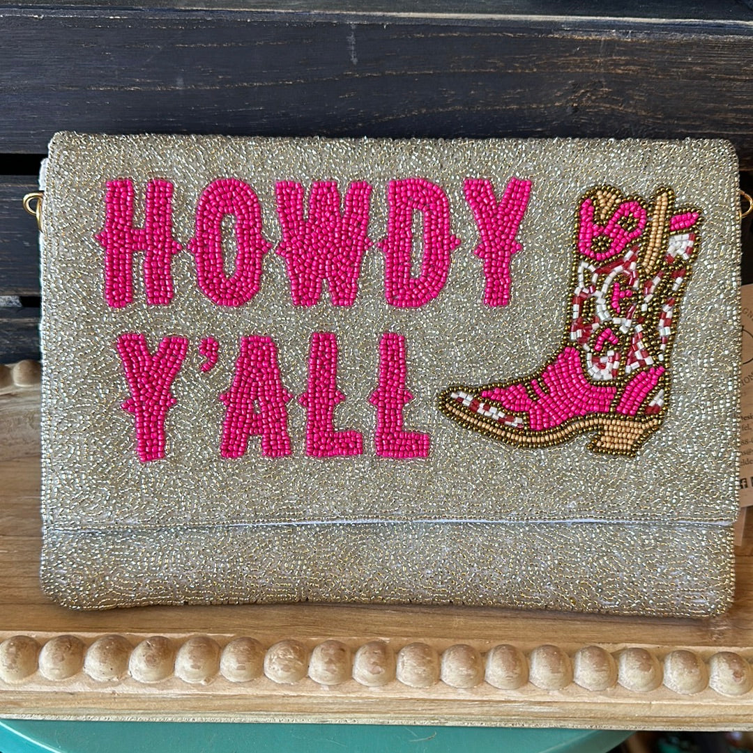 Howdy Y’all Beaded Clutch