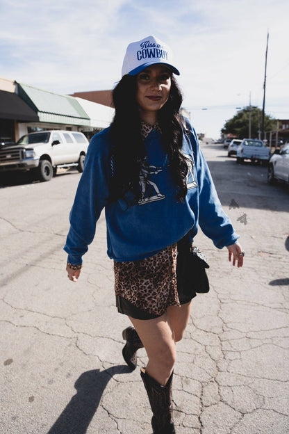 COBALT COWBOY Blue sweater