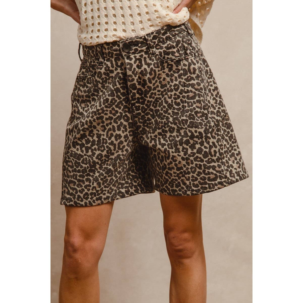 Leopard Print Mom shorts