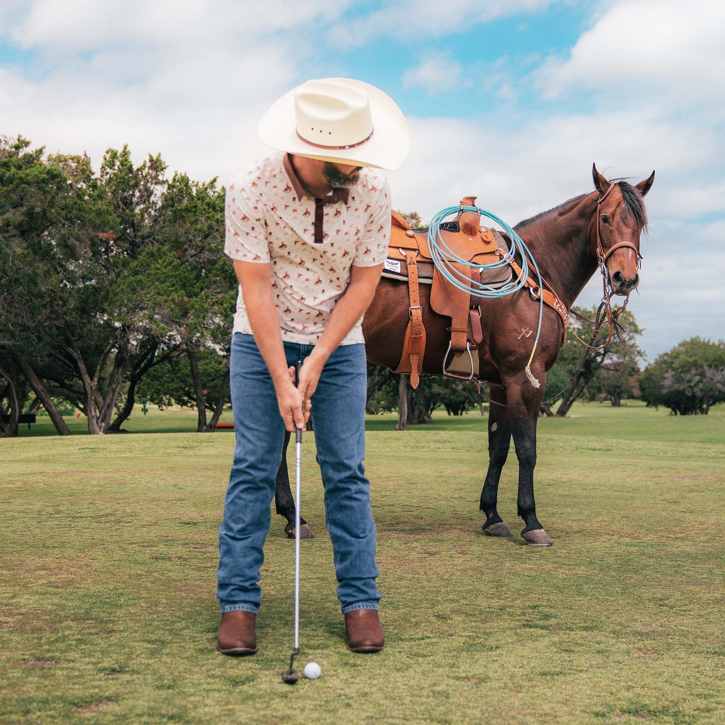 High Noon Performance Polo: Bronc Rider