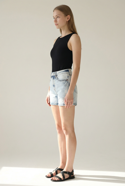 HYBRID STYLE High Rise Midi Shorts