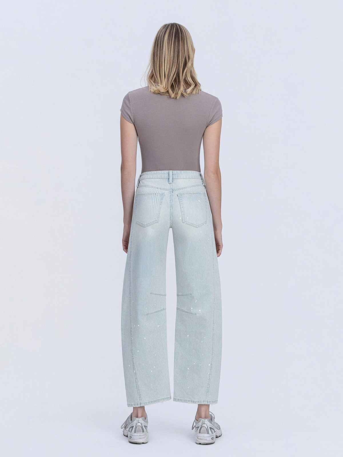 Kate HR Striped Paint Barrel Jeans