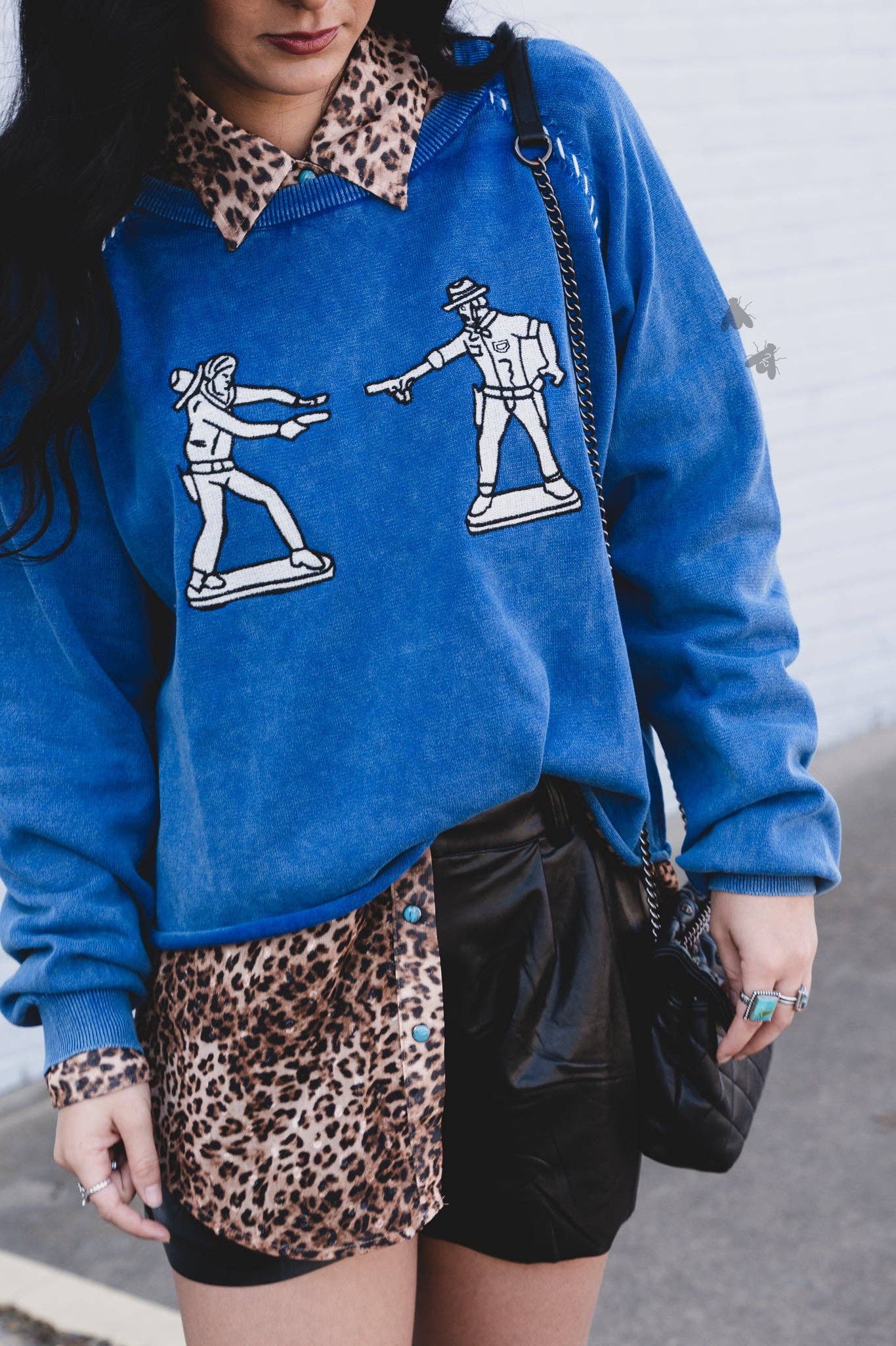 COBALT COWBOY Blue sweater