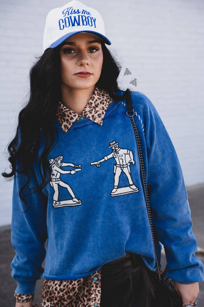 COBALT COWBOY Blue sweater