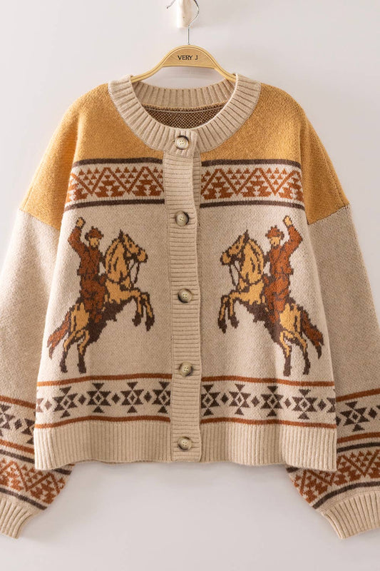 Western Cowboy Knit Cardigan