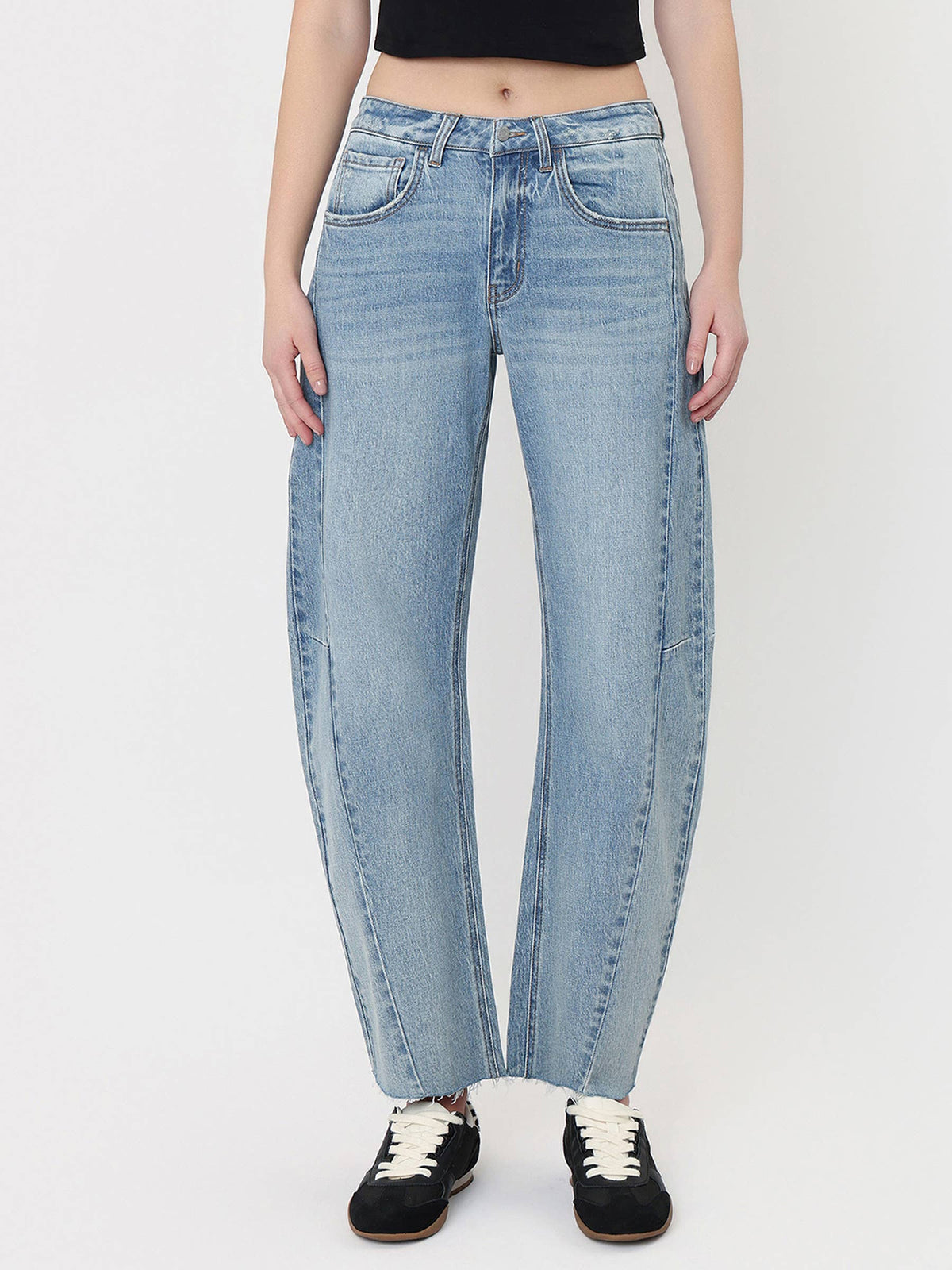 Kate High Rise Barrel Jean (Raw Hem)