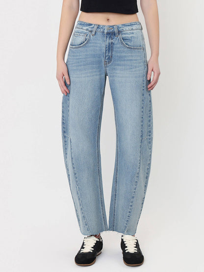 Kate High Rise Barrel Jean (Raw Hem)