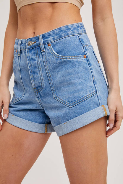 WESTERN POCKET ROLLED HEM SHORTS