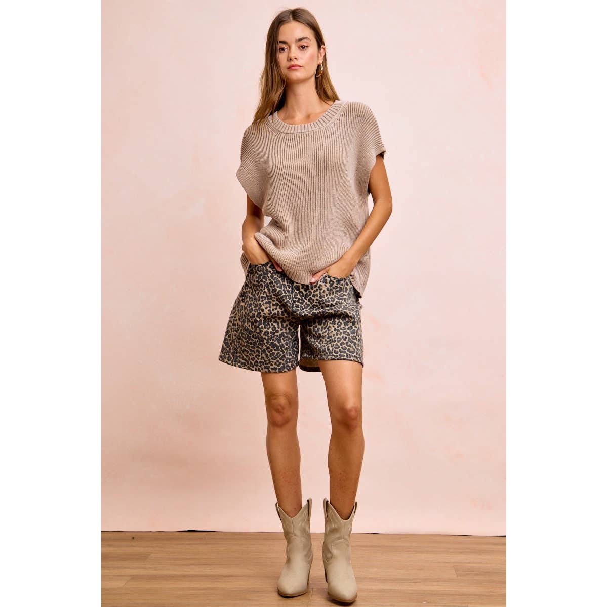 Leopard Print Mom shorts