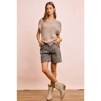 Leopard Print Mom shorts
