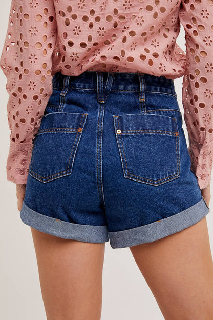 WESTERN POCKET ROLLED HEM SHORTS