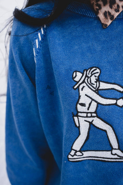 COBALT COWBOY Blue sweater