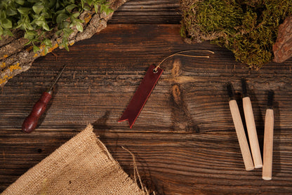 Leather Bookmark, engraved