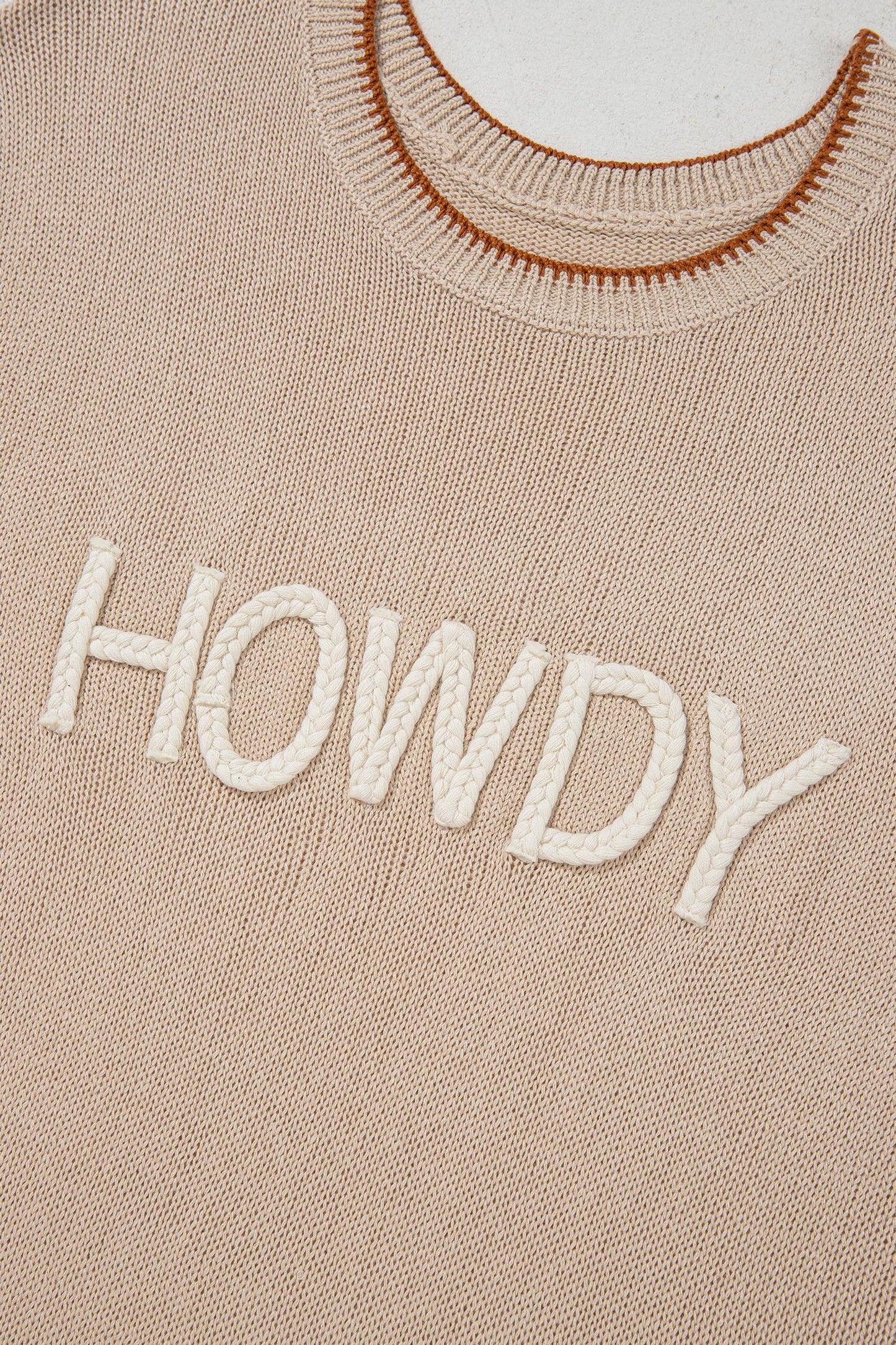 HOWDY Embroidered Knit Top
