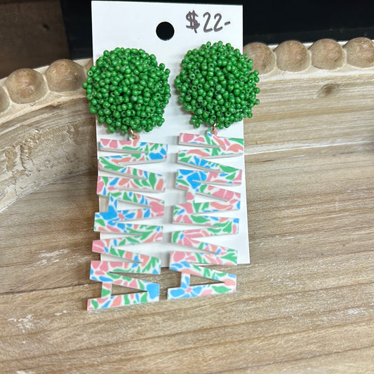 MAMA Floral Acrylic Earrings