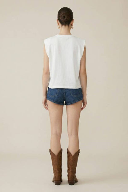 Western Roads: Embroidered sleeveless top