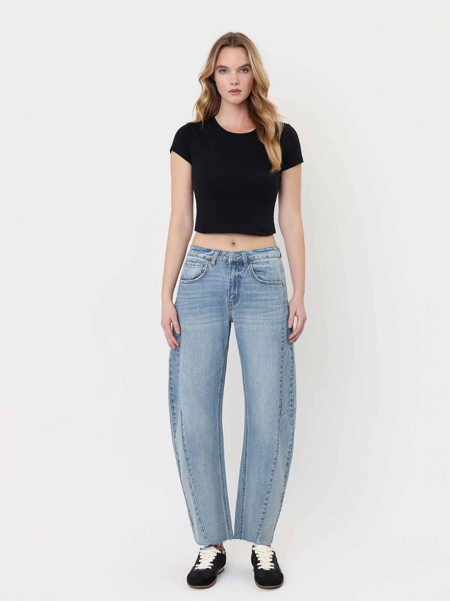 Kate High Rise Barrel Jean (Raw Hem)