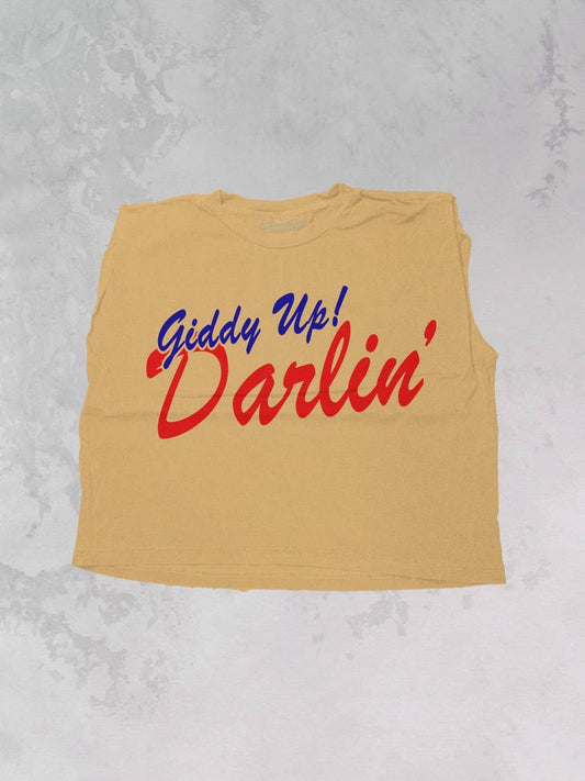“Giddy Up” Darlin Boxy Muscle Tank