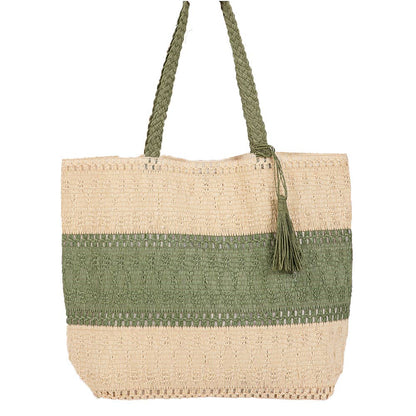 Straw Tote Bag Olive