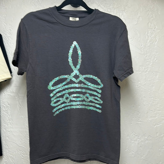 Boot Stitch turquoise t shirt