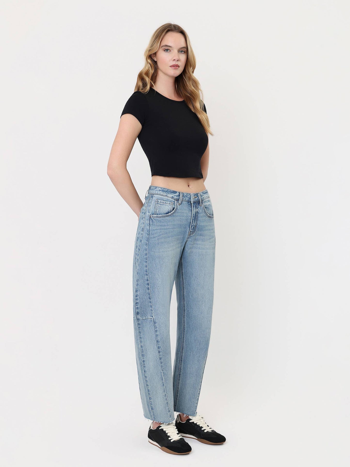 Kate High Rise Barrel Jean (Raw Hem)
