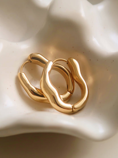 Darcy 18K Non-Tarnish Oval Hoop