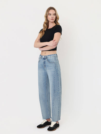 Kate High Rise Barrel Jean (Raw Hem)